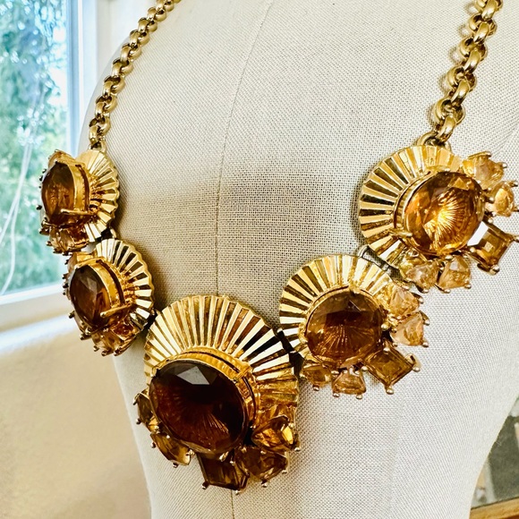 🔥 Vintage Monet Topaz Crystal Deco Necklace - Picture 8 of 17